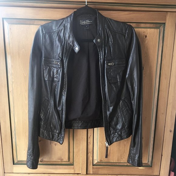 Lucky Brand Moto Leather Jacket - Small - Black - Picture 1 of 3